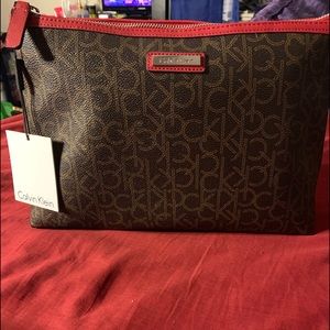 Calvin Klein Oversized Makeup Cosmetic Purse